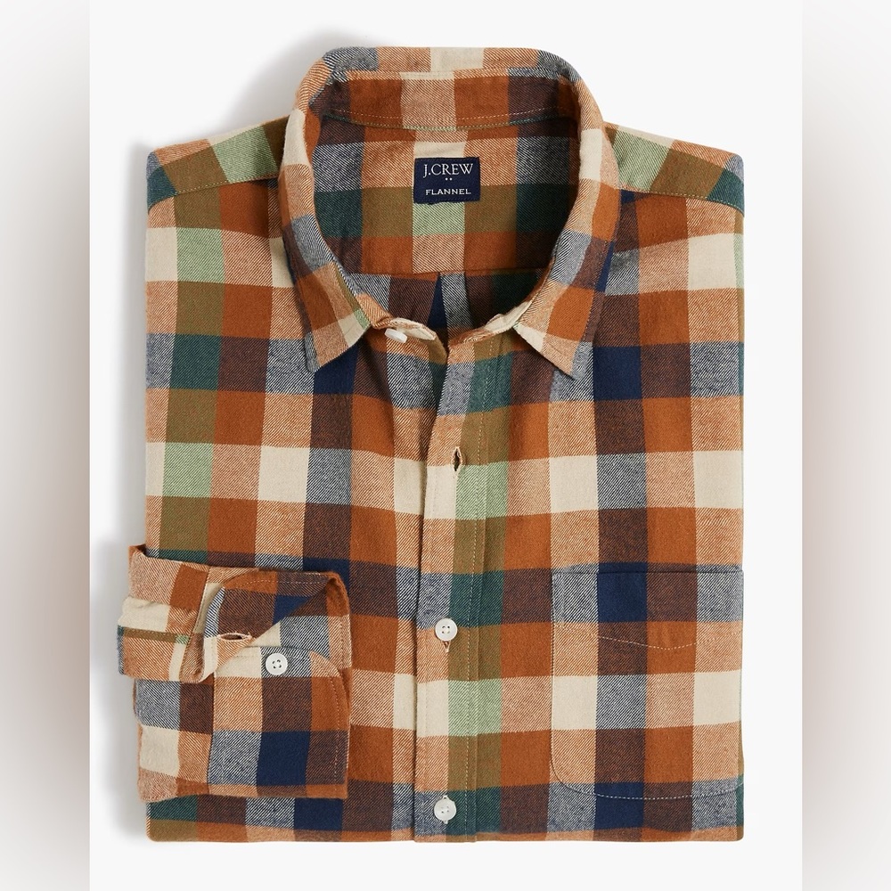 EUC J.Crew men’s classic fit gingham flannel shirt, size large